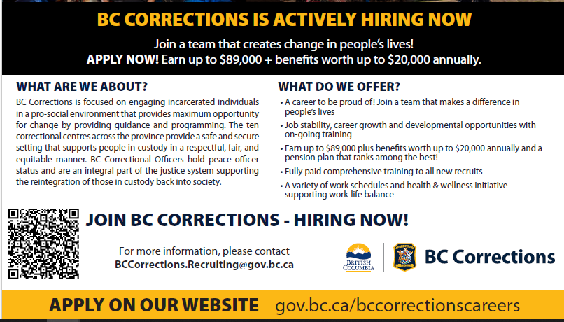 BC Corrections poster